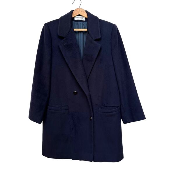 Vintage Forecaster of Boston Navy Wool Coat Size 6 Made in USA - Picture 1 of 6